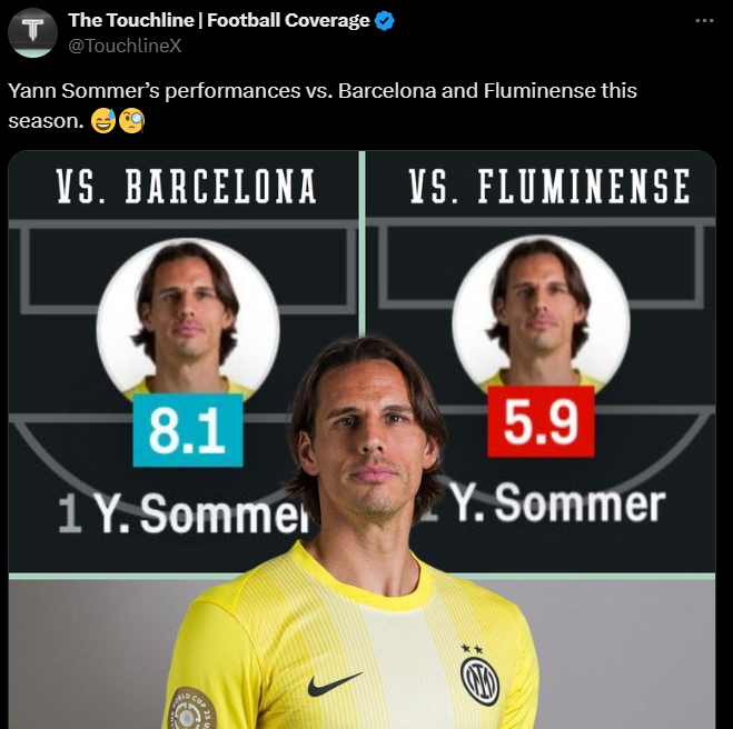 OCENA Yanna Sommera za mecz z Barcą vs. za mecz z Fluminense xD